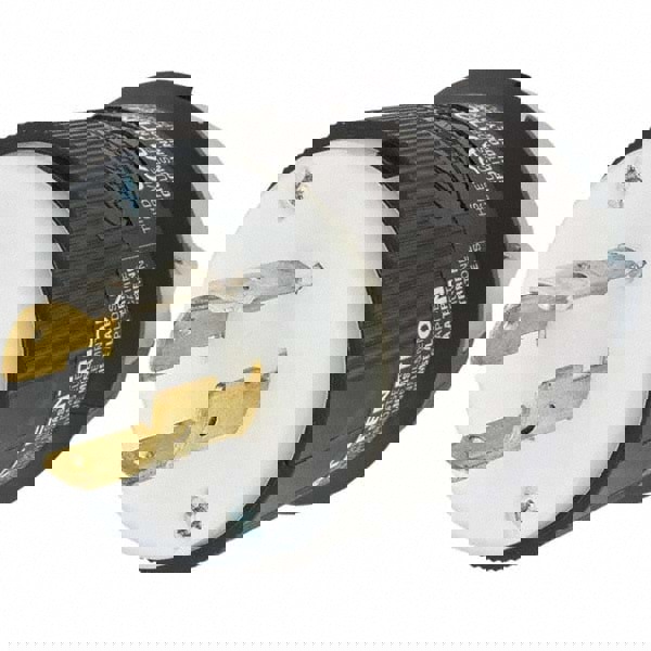 Locking Inlet: Plug, Industrial, L18-20P, 120 & 208V, Black & White